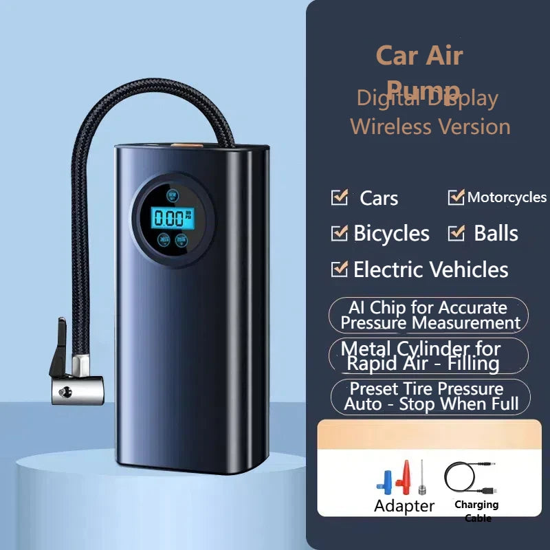 Portable Car Air Compressor With Digital Pressure Gauge