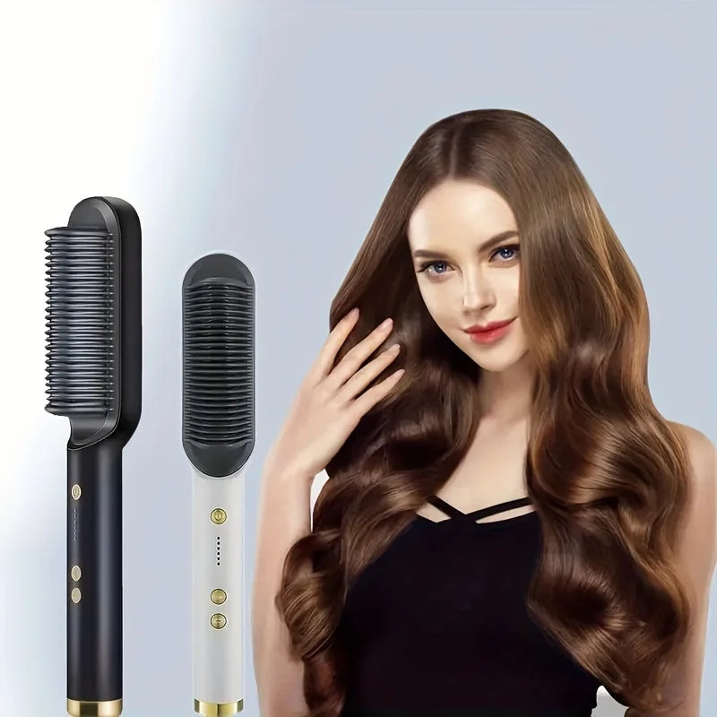 2-in-1 electric straight hair curling styling tool